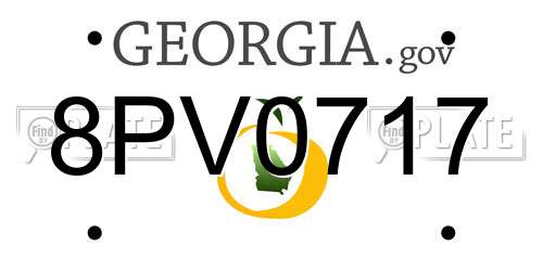 8PV0717 Georgia License Plate