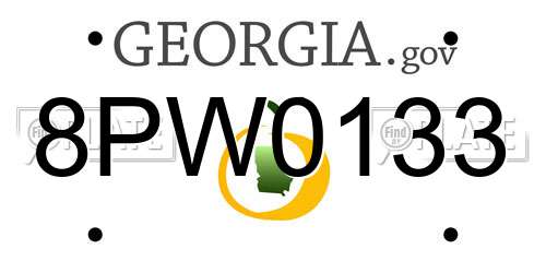 8PW0133 Georgia License Plate