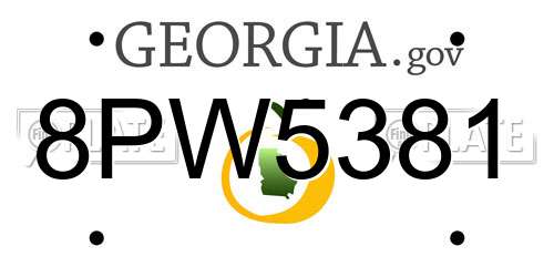 8PW5381 Georgia License Plate