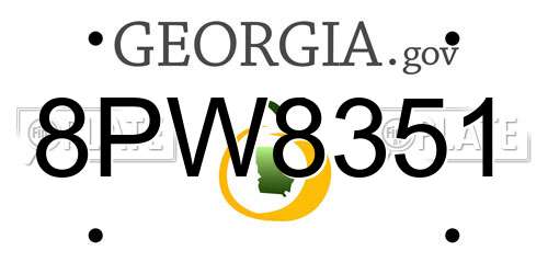 8PW8351 Georgia License Plate