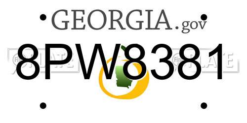 8PW8381 Georgia License Plate
