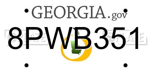 8PWB351 Georgia License Plate