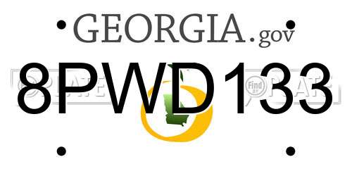 8PWD133 Georgia License Plate