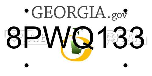 8PWQ133 Georgia License Plate