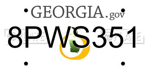 8PWS351 Georgia License Plate