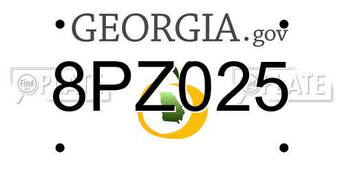8PZ025 Georgia License Plate