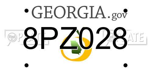 8PZ028 Georgia License Plate