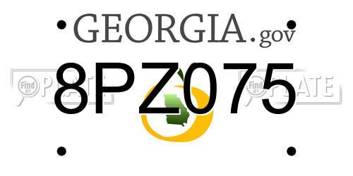 8PZ075 Georgia License Plate
