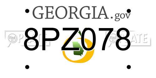 8PZ078 Georgia License Plate