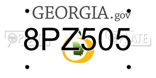 8PZ505 Georgia License Plate