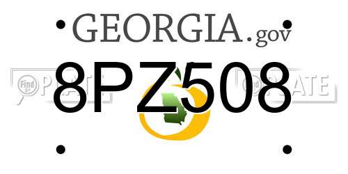 8PZ508 Georgia License Plate