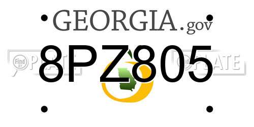 8PZ805 Georgia License Plate