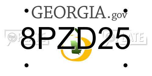 8PZD25 Georgia License Plate