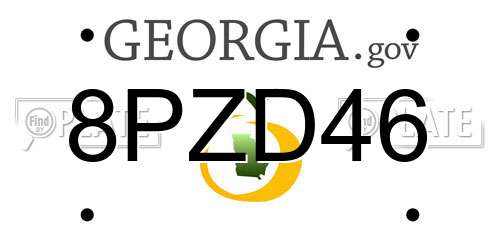 8PZD46 Georgia License Plate