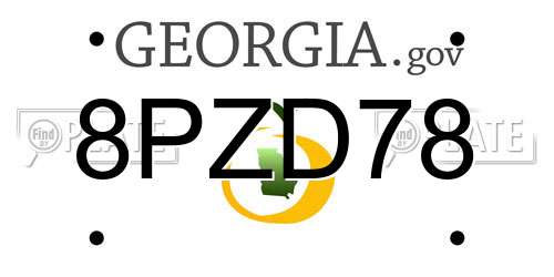 8PZD78 Georgia License Plate