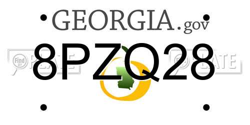 8PZQ28 Georgia License Plate