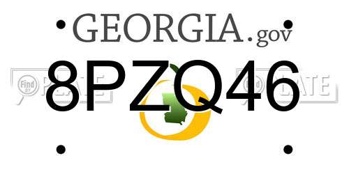 8PZQ46 Georgia License Plate