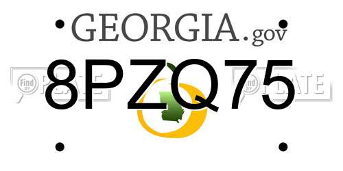8PZQ75 Georgia License Plate