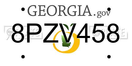 8PZV458 Georgia License Plate