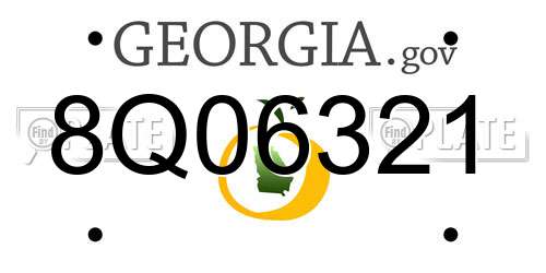 8Q06321 Georgia License Plate