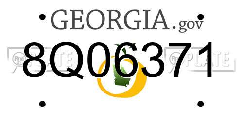 8Q06371 Georgia License Plate