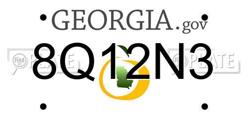 8Q12N3 Georgia License Plate