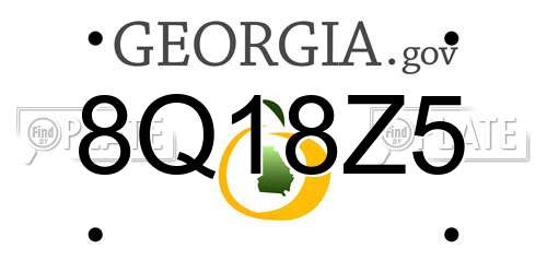 8Q18Z5 Georgia License Plate