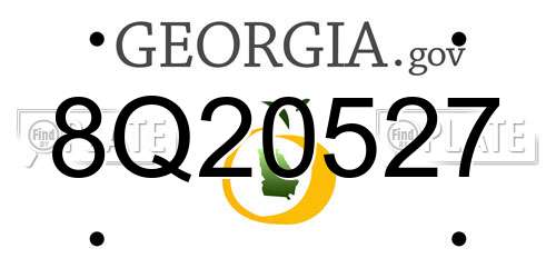 8Q20527 Georgia License Plate