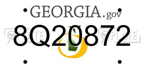 8Q20872 Georgia License Plate