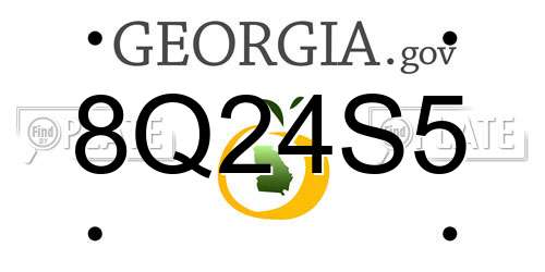8Q24S5 Georgia License Plate