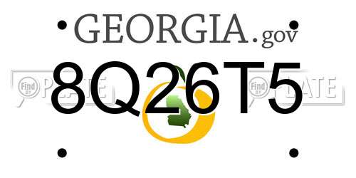 8Q26T5 Georgia License Plate