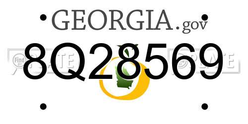 8Q28569 Georgia License Plate
