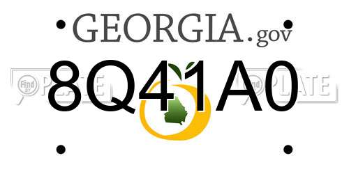 8Q41A0 Georgia License Plate
