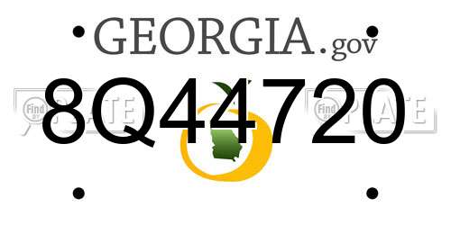 8Q44720 Georgia License Plate