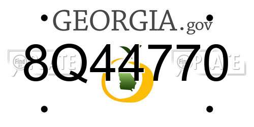 8Q44770 Georgia License Plate