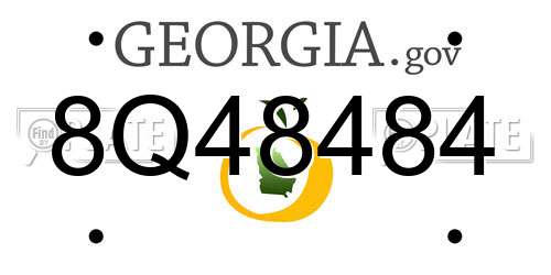8Q48484 Georgia License Plate