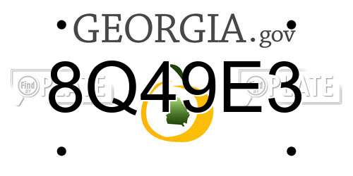 8Q49E3 Georgia License Plate