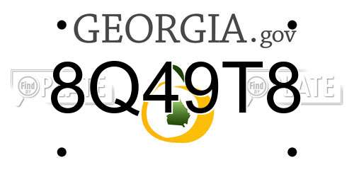8Q49T8 Georgia License Plate