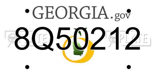 8Q50212 Georgia License Plate