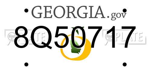8Q50717 Georgia License Plate