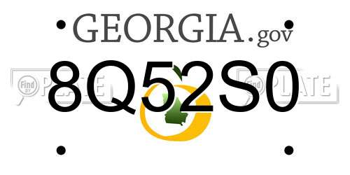 8Q52S0 Georgia License Plate