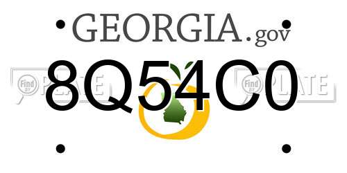8Q54C0 Georgia License Plate