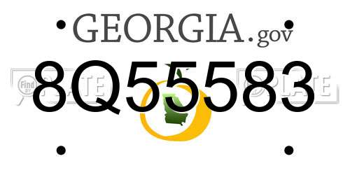 8Q55583 Georgia License Plate