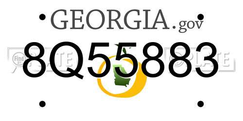 8Q55883 Georgia License Plate