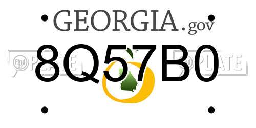 8Q57B0 Georgia License Plate