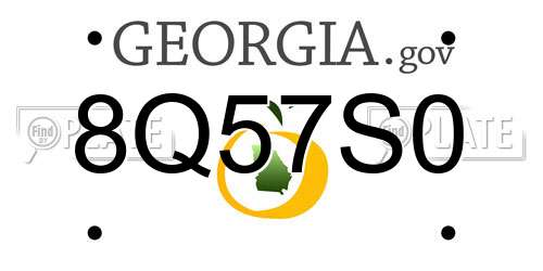8Q57S0 Georgia License Plate