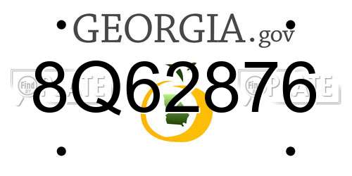 8Q62876 Georgia License Plate