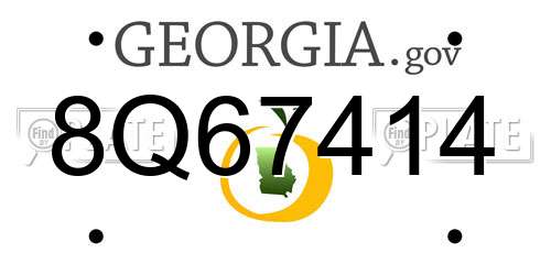 8Q67414 Georgia License Plate