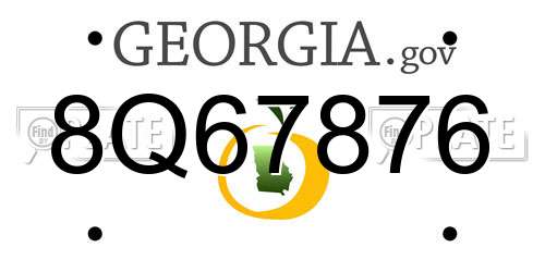 8Q67876 Georgia License Plate