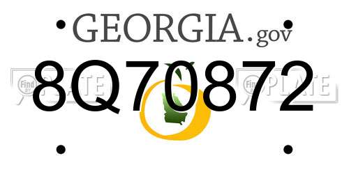 8Q70872 Georgia License Plate